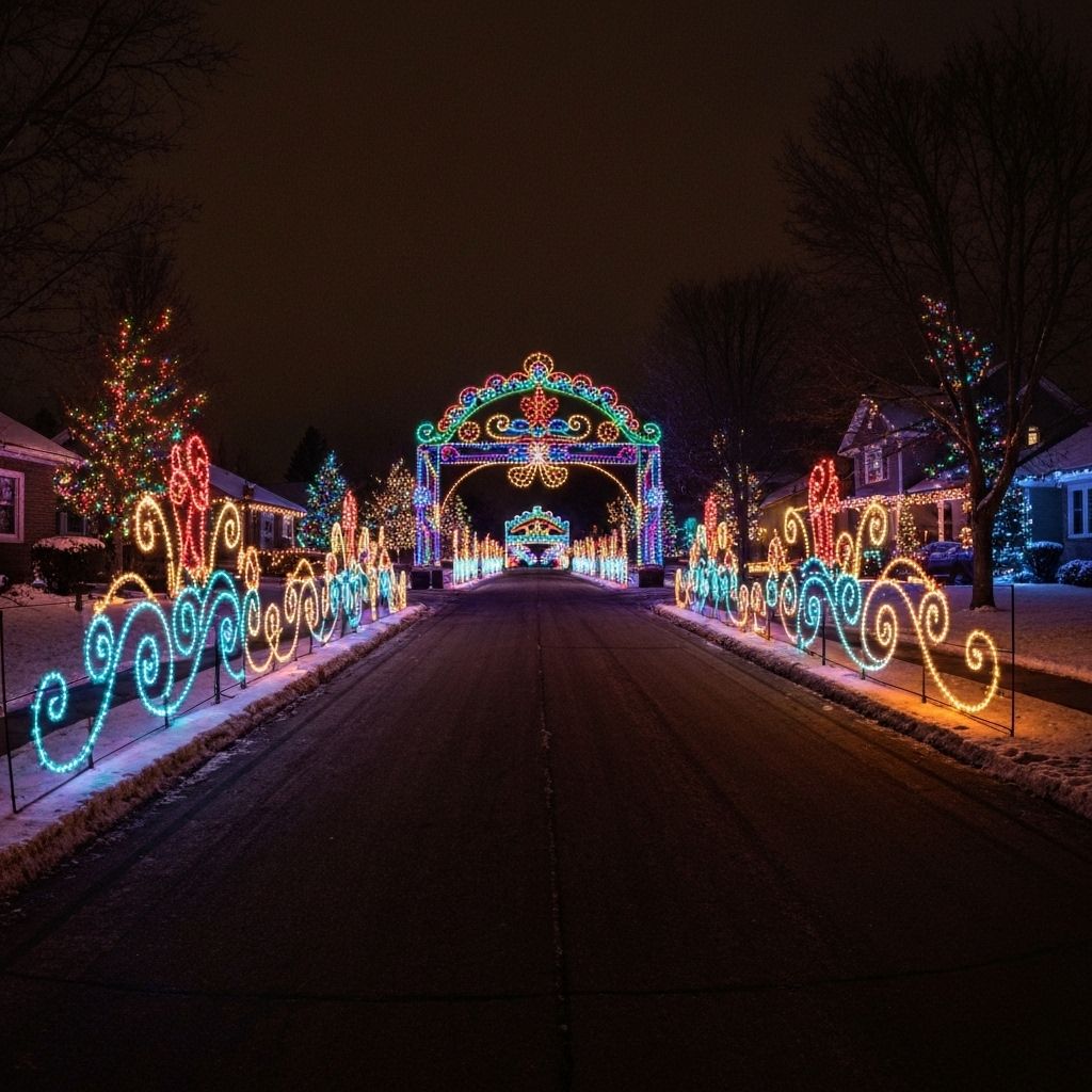 Holiday light show background